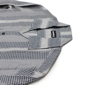 Long sleeve 50s Milano relaxed shirt in Gingham Stripe cotton