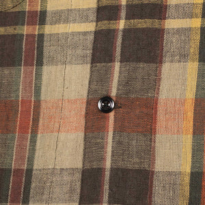 Short sleeve 50s Milano relaxed shirt in Chocolate Tartan cotton