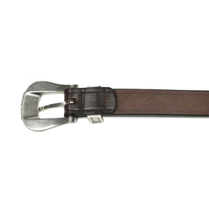 One-inch extended Western belt in havana brown leather (restock)