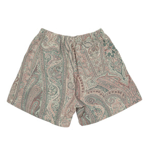 Belted easy shorts in lilac paisley "Betro" jacquard cotton (restock)