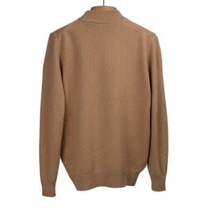 Mooncastle FW25 Mockneck sweater in camel color wool, cashmere