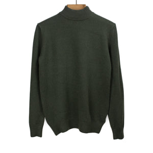 Mooncastle FW25 Mockneck sweater in moss green wool, cashmere, and