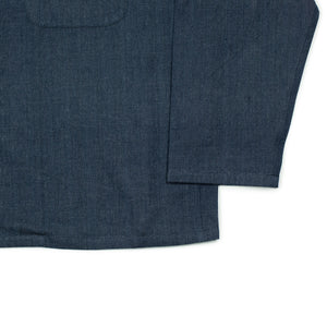 Shirt jacket in indigo hand-woven cotton denim