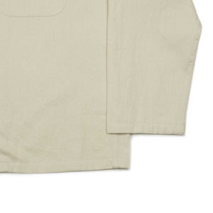 Shirt jacket in ecru hand-woven cotton denim
