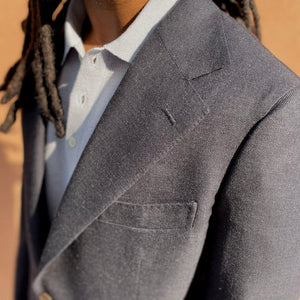 x Sartoria Carrara x Fox : jacket in Char-Navy sharkskin worsted wool (separates) [PRE-ORDER DEPOSIT]