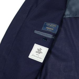 x Sartoria Carrara: ultra-light unlined sport coat in navy Minnis Mock Leno