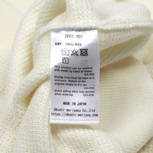 Okochi Meriyasu FW25 Crewneck sweater in raw white dry feel