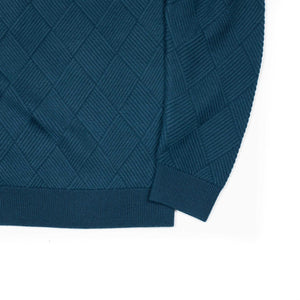 雪菜 Okochi Meriyasu FW25 Mid-gauge basketweave mockneck sweater in