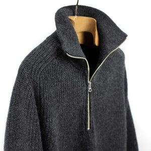 Okochi Meriyasu FW25 Quarter zip pullover in charcoal mix baby