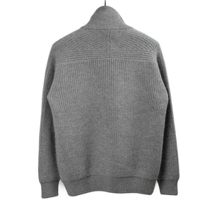 Okochi Meriyasu FW25 Quarter zip pullover in gray mix baby alpaca