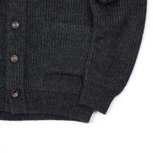 Okochi Meriyasu FW25 Shawl collar cardigan in charcoal mix baby