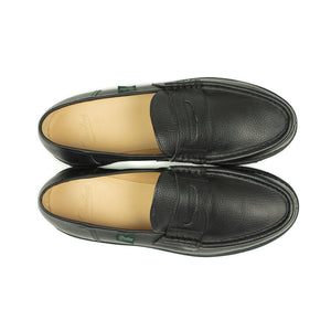 Reims piped seam loafers in black scotch grain leather (restock)
