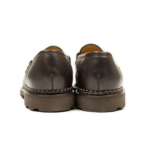 Reims piped seam loafers in Cafe Lisse dark brown leather