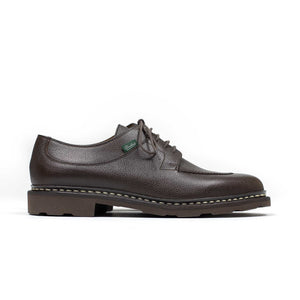 Paraboot FW25 Avignon split-toe shoes in mocha brown grain leather