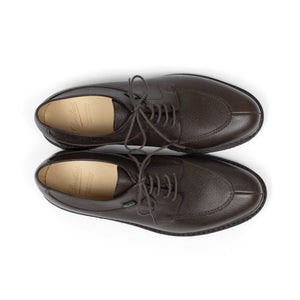 Paraboot FW25 Avignon split-toe shoes in mocha brown grain leather
