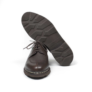 Paraboot FW25 Avignon split-toe shoes in mocha brown grain leather