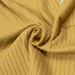 Comoda knit ringer tee in marigold and cream cotton rib