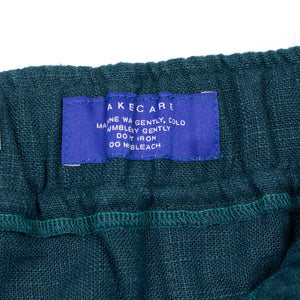 Osage easy pants in petrol blue linen sack cloth