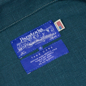 Pine Blouson in petrol blue linen sack cloth