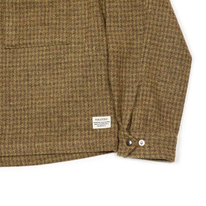London 68' jacket in olive and brown houndstooth wool