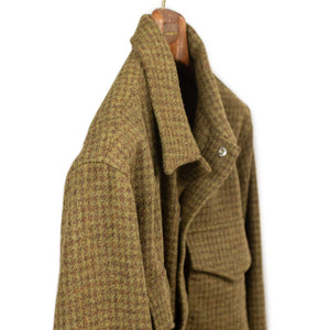 London 68' jacket in olive and brown houndstooth wool