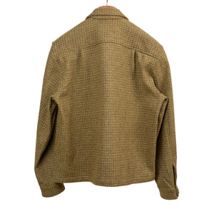 London 68' jacket in olive and brown houndstooth wool