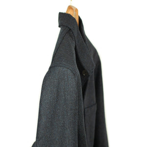 Labura chore coat  in navy herringbone brushed wool