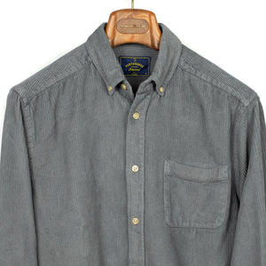 Lobo heavyweight cotton corduroy shirt in Anthracite grey