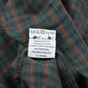Portfree shirt in green, orange and blue check cotton flannel