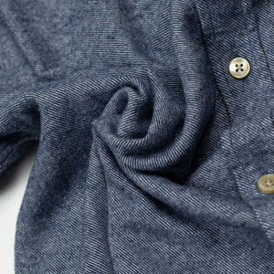 Teca shirt in Indigo Blue twill cotton flannel