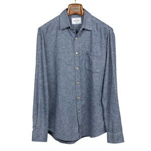 Teca shirt in Indigo Blue twill cotton flannel
