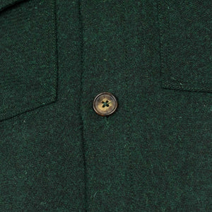 Wool Field overshirt in mottled green and black wool