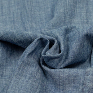 Long sleeve shirt in blue cotton chambray