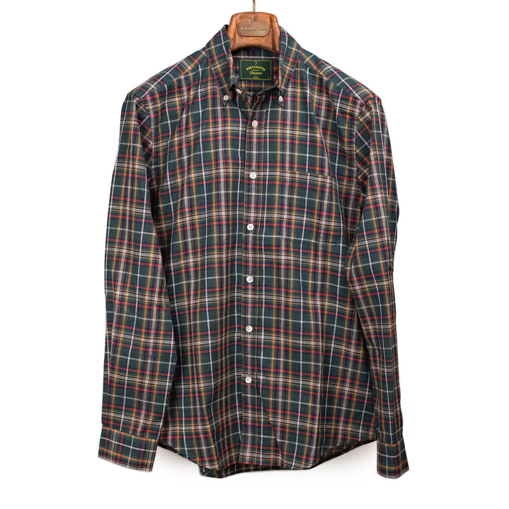 BARRY Orange and Green with Blue Plaid, Italian Flannel main image 0