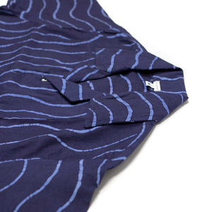 Ijebu shirt in hand-dyed indigo and sky blue Broken Waves cotton