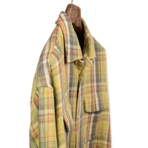 Relaxed shirt in pale yellow plaid cotton