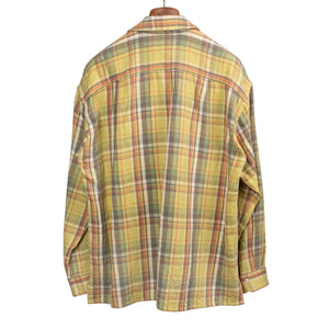Relaxed shirt in pale yellow plaid cotton