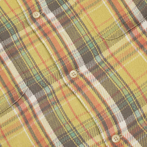 Relaxed shirt in pale yellow plaid cotton