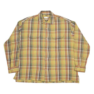 Relaxed shirt in pale yellow plaid cotton