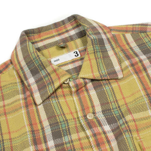 Relaxed shirt in pale yellow plaid cotton