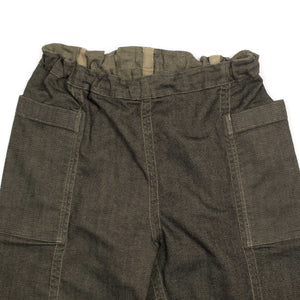 Reversible easy pants in khaki garment-dyed heavy cotton