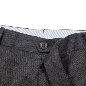 Mid-rise belt loop trousers in grey melange cavalry twill wool (restock)