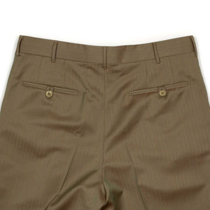 Exclusive Manhattan pleated high-rise wide trousers in tan wool Solaro