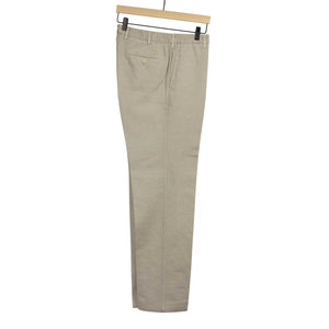 Flat-front trousers in cement grey medium-weight cotton/linen