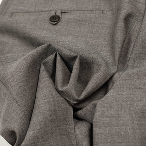 Flat-front trousers in taupe lightweight fresco wool