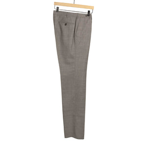 Flat-front trousers in taupe lightweight fresco wool