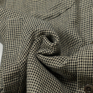 CPO shirt in black and white houndstooth cotton and wool