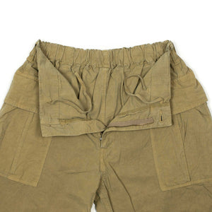 Patch pocket easy pants in washed beige cotton and hemp