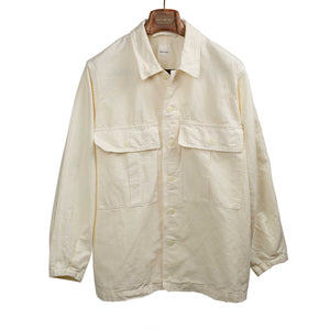 Work shirt in off-white 9oz cotton/linen denim