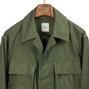Sage de Cret FW25 Fatigue jacket in olive green cotton and linen